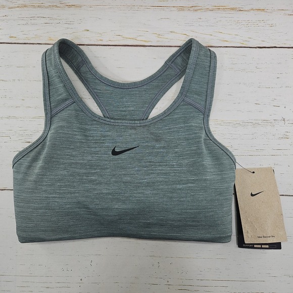 Nike Other - Nike Swoosh Medium Support Padded Sports Bra Womens XS Gray 1 Piece Pad BV3636